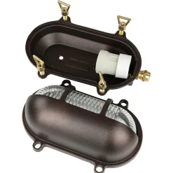 Lido Wandlampe Messing Riffelglas IP64 rostfrei E27 außen* Rustikale Lampen|Metall Lampen