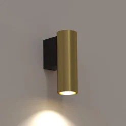 New Nowodvorski Wandlampe Messing Schwarz GU10 R35 H: 12 cm Metall Modern