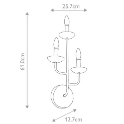 Elstead Wandlampe Metall 61 cm hoch Weiß E14 3-flammig EIRA* Wandleuchten|Schlafzimmer Lampen