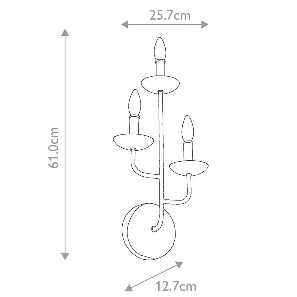 Elstead Wandlampe Metall 61 cm hoch Weiß E14 3-flammig EIRA* Wandleuchten|Schlafzimmer Lampen