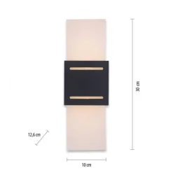 Paul Neuhaus Wandlampe Metall Anthrazit indirekt G9 H:30 cm Modern* Wohnzimmerlampen|Flurlampen