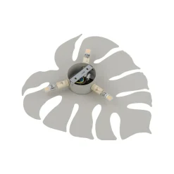 TK Lighting Wandlampe Metall Beige H: 40c m Monstera Blatt 3x G9* Wandleuchten|Flurlampen