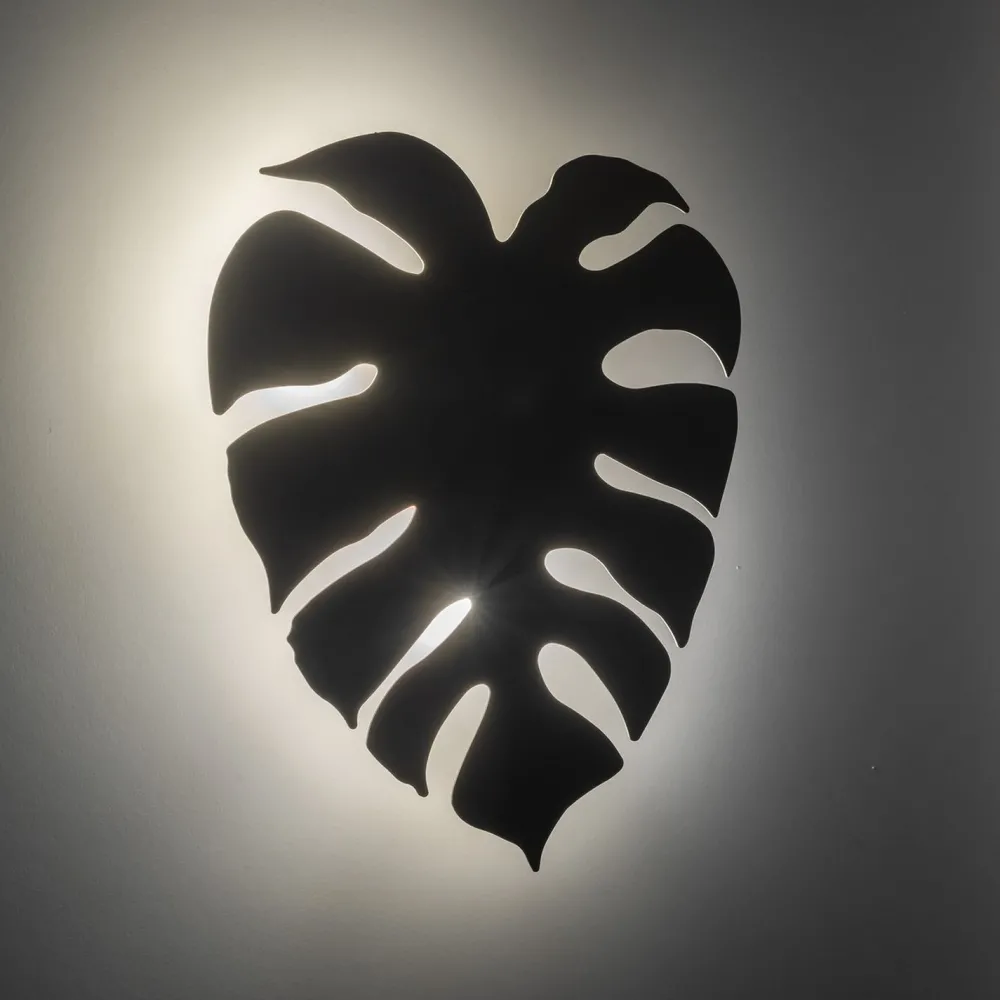 TK Lighting Wandlampe Metall Beige H: 40c m Monstera Blatt 3x G9* Wandleuchten|Flurlampen