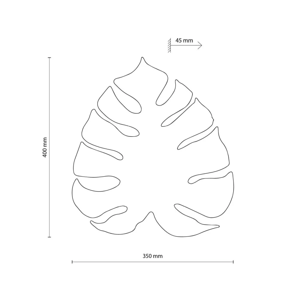 TK Lighting Wandlampe Metall Beige H: 40c m Monstera Blatt 3x G9* Wandleuchten|Flurlampen