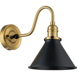 New Elstead Wandlampe Metall E27 27,5 cm hoch Messing in antik Schwarz