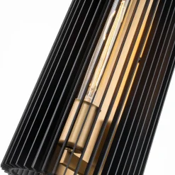 Hot Elstead Wandlampe Metall E27 H: 43,2 cm in Messing Schwarz