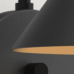 Elstead Wandlampe Metall E27 H: 21,3 cm mit Schalter Dimmer Schwarz* Wandleuchten|Küchenlampen