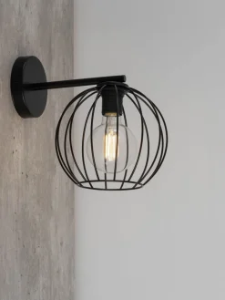 Discount Sigma Wandlampe Metall E27 Schwarz Kugel Schirm RASHA