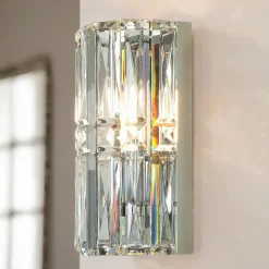 Maytoni Wandlampe Metall Glas 25 cm hoch Chrom E14 länglich* Wandleuchten|Flurlampen