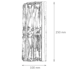 Maytoni Wandlampe Metall Glas 25 cm hoch Chrom E14 länglich* Wandleuchten|Flurlampen