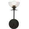 Elstead Wandlampe Metall Glas 29,2 cm hoch Schwarz E14 Modern