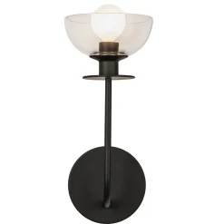 Elstead Wandlampe Metall Glas 29,2 cm hoch Schwarz E14 Modern