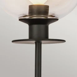 Elstead Wandlampe Metall Glas 29,2 cm hoch Schwarz E14 Modern