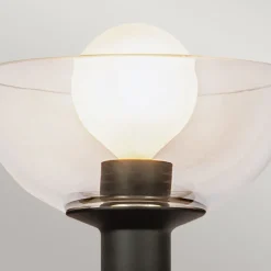 Elstead Wandlampe Metall Glas 29,2 cm hoch Schwarz E14 Modern