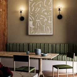 Elstead Wandlampe Metall Glas 29,2 cm hoch Schwarz E14 Modern