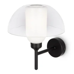 Best Maytoni Wandlampe Metall Glas 24,4 cm hoch Schwarz Weiß E14