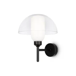 Best Maytoni Wandlampe Metall Glas 24,4 cm hoch Schwarz Weiß E14