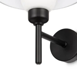 Best Maytoni Wandlampe Metall Glas 24,4 cm hoch Schwarz Weiß E14