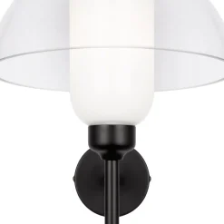 Best Maytoni Wandlampe Metall Glas 24,4 cm hoch Schwarz Weiß E14