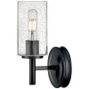 Elstead Wandlampe Metall Glas 26,2 cm hoch Schwarz E27 GRACIA
