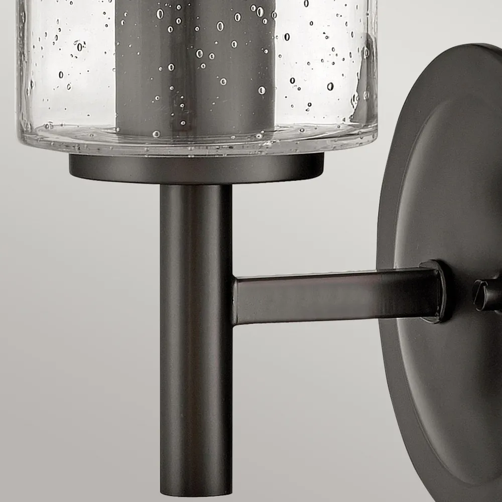 Elstead Wandlampe Metall Glas 26,2 cm hoch Schwarz E27 GRACIA