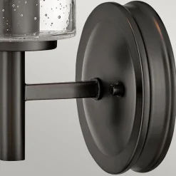 Elstead Wandlampe Metall Glas 26,2 cm hoch Schwarz E27 GRACIA