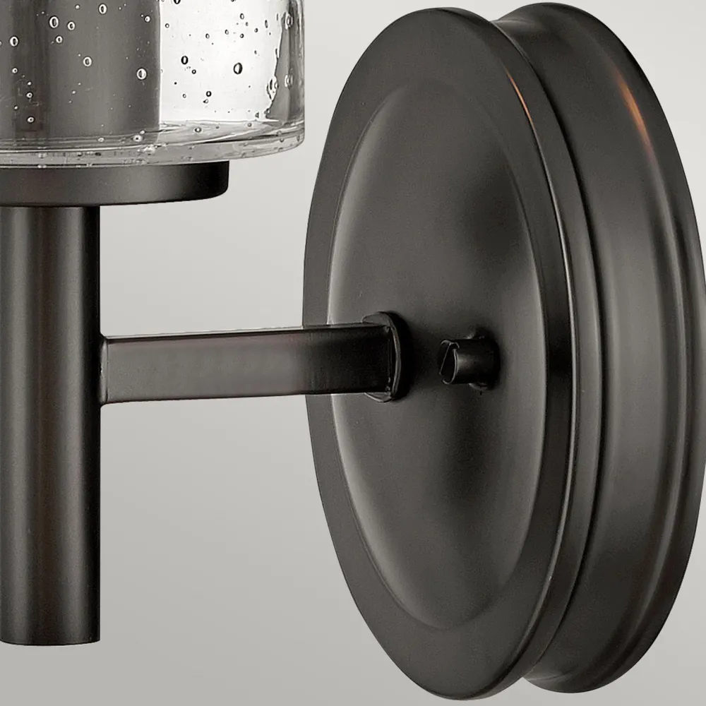 Elstead Wandlampe Metall Glas 26,2 cm hoch Schwarz E27 GRACIA