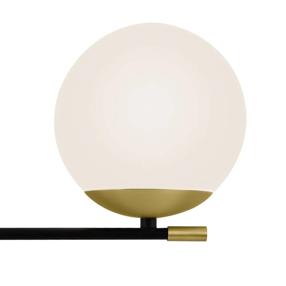 Maytoni Wandlampe Metall Glas 44 cm breit in Gold Weiß Schwarz* Wandleuchten|Kugellampen
