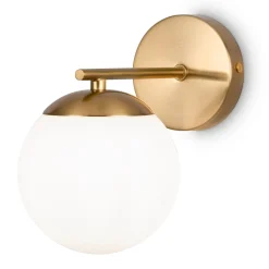 New Maytoni Wandlampe Metall Glas 20 cm hoch in Messing Weiß E27