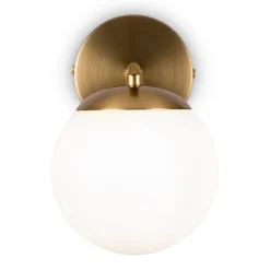 New Maytoni Wandlampe Metall Glas 20 cm hoch in Messing Weiß E27