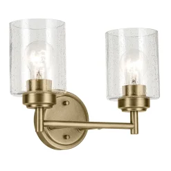 Sale Elstead Wandlampe Metall Glas 32,6 cm breit in Messing E27 2-flammig