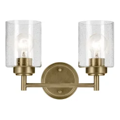 Sale Elstead Wandlampe Metall Glas 32,6 cm breit in Messing E27 2-flammig