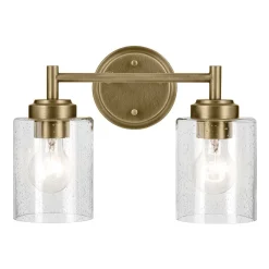 Sale Elstead Wandlampe Metall Glas 32,6 cm breit in Messing E27 2-flammig