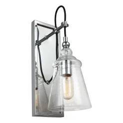 Elstead Wandlampe Metall Glas E27 44,1 cm hoch Chrom GREDA* Wandleuchten|Küchenlampen