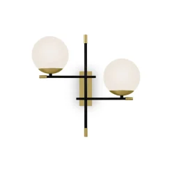 Outlet Maytoni Wandlampe Metall Glas E14 44 cm breit 2-flammig Modern