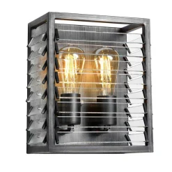 Elstead Wandlampe Metall Glas E27 28,8 cm hoch Gunmetal Grau* Flurlampen|Wohnzimmerlampen