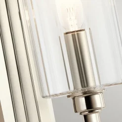 Elstead Wandlampe Metall Glas E14 35,5 cm hoch Nickel poliert* Wandleuchten|Jugendstil Lampen