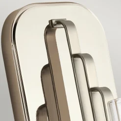 Elstead Wandlampe Metall Glas E14 35,5 cm hoch Nickel poliert* Wandleuchten|Jugendstil Lampen