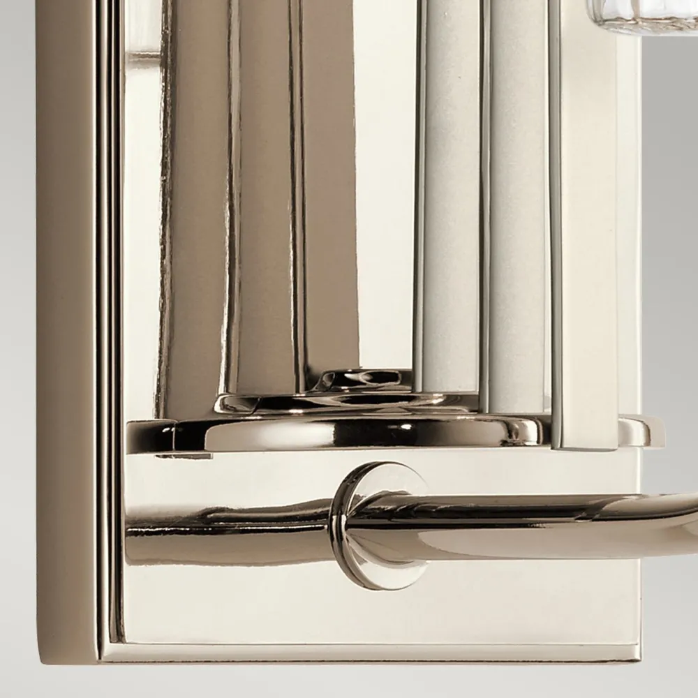 Elstead Wandlampe Metall Glas E14 35,5 cm hoch Nickel poliert* Wandleuchten|Jugendstil Lampen