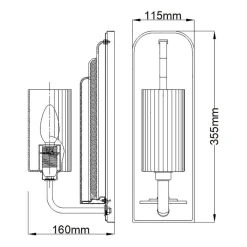 Elstead Wandlampe Metall Glas E14 35,5 cm hoch Nickel poliert* Wandleuchten|Jugendstil Lampen