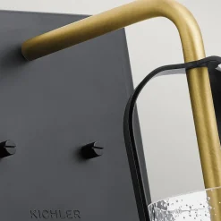 Elstead Wandlampe Metall Glas E27 H: 42,1 cm in Messing Vintage* Wandleuchten|Küchenlampen