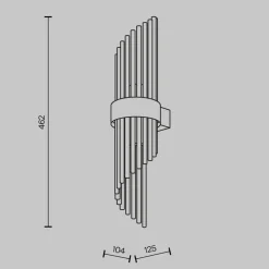 Maytoni Wandlampe Metall Glas E14 H: 46,2 cm in Gold 2-flammig* Wandleuchten|Flurlampen