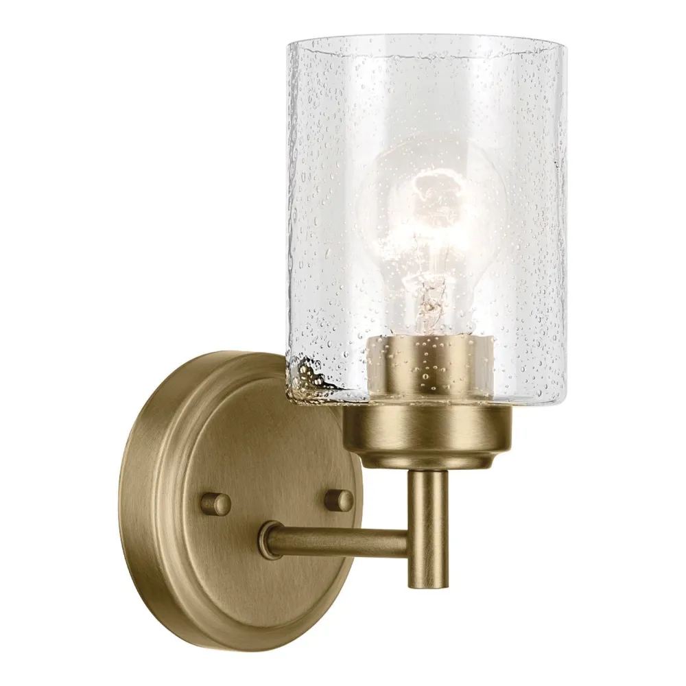 Elstead Wandlampe Metall Glas H: 23,5 cm in Messing E27 Vintage* Wandleuchten|Wohnzimmerlampen