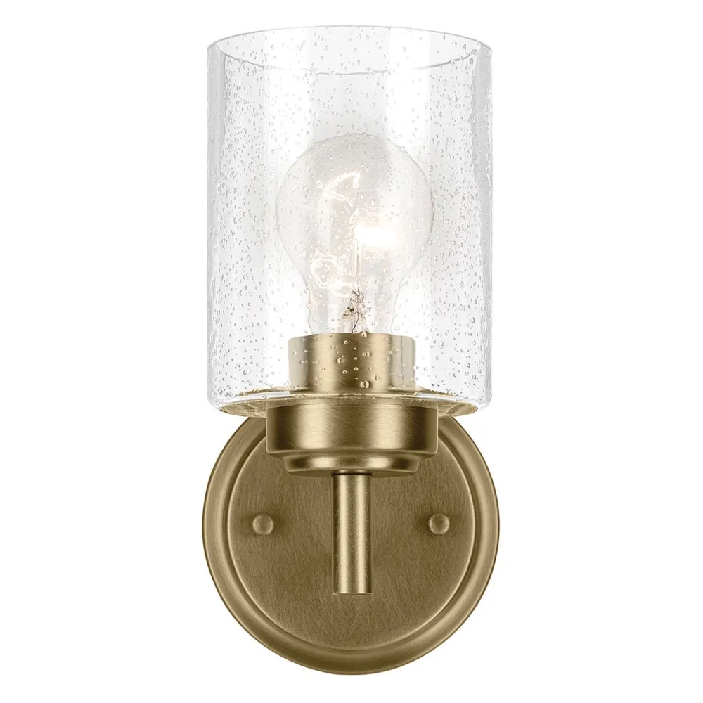 Elstead Wandlampe Metall Glas H: 23,5 cm in Messing E27 Vintage* Wandleuchten|Wohnzimmerlampen