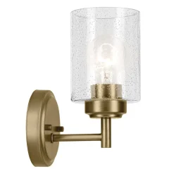 Elstead Wandlampe Metall Glas H: 23,5 cm in Messing E27 Vintage* Wandleuchten|Wohnzimmerlampen