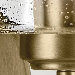 Elstead Wandlampe Metall Glas H: 23,5 cm in Messing E27 Vintage* Wandleuchten|Wohnzimmerlampen