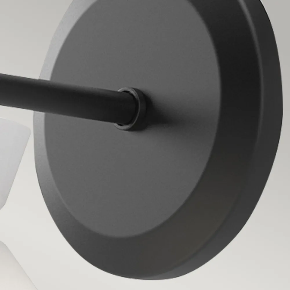 Hot Elstead Wandlampe Metall Glas H: 22,2 cm Schwarz Weiß E14 Retro