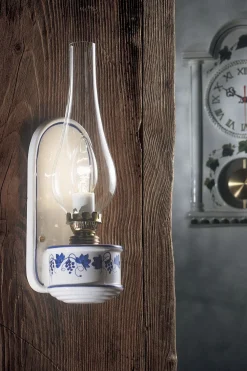 Hot Ferroluce Wandlampe Metall Glas H: 33 cm E14 Vintage Design