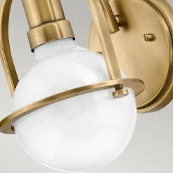 Elstead Wandlampe Metall Glas H: 23,3 cm in Messing Antik Weiß* Wandleuchten|Küchenlampen