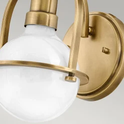 Elstead Wandlampe Metall Glas H: 23,3 cm in Messing Antik Weiß* Wandleuchten|Küchenlampen